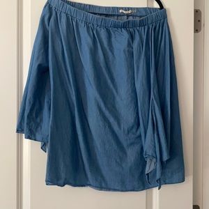 Jean off the shoulder shirt